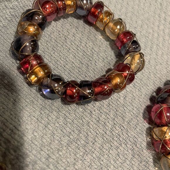 Multicolored Silver Wire Purple and Green Napkin Rings 2 sets of 6 Each = 12 - Picture 7 of 16